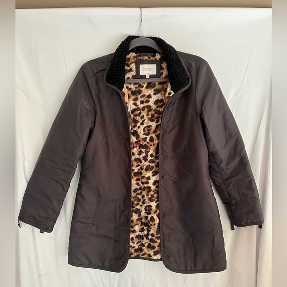Laundry By Shelli Segal 2 Piece Coat with Leopard Lining Size PM (Petite Medium) - Picture 4 of 7